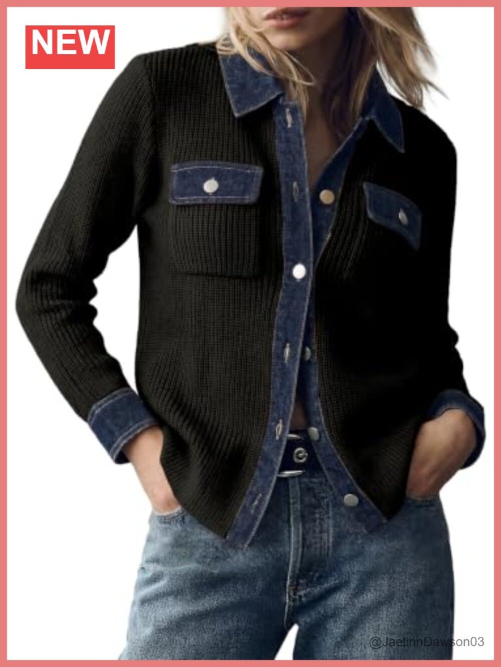 Waffle Knit Button Down Cardigan Oversized Loose Fit Fall Layer